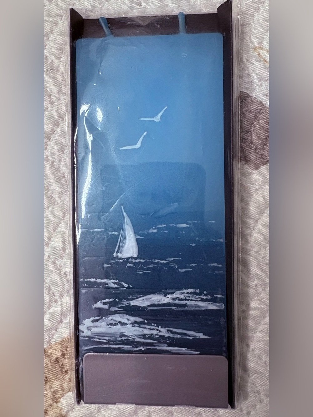 Nautical Blue Sailboat Candle- Coastal Blue